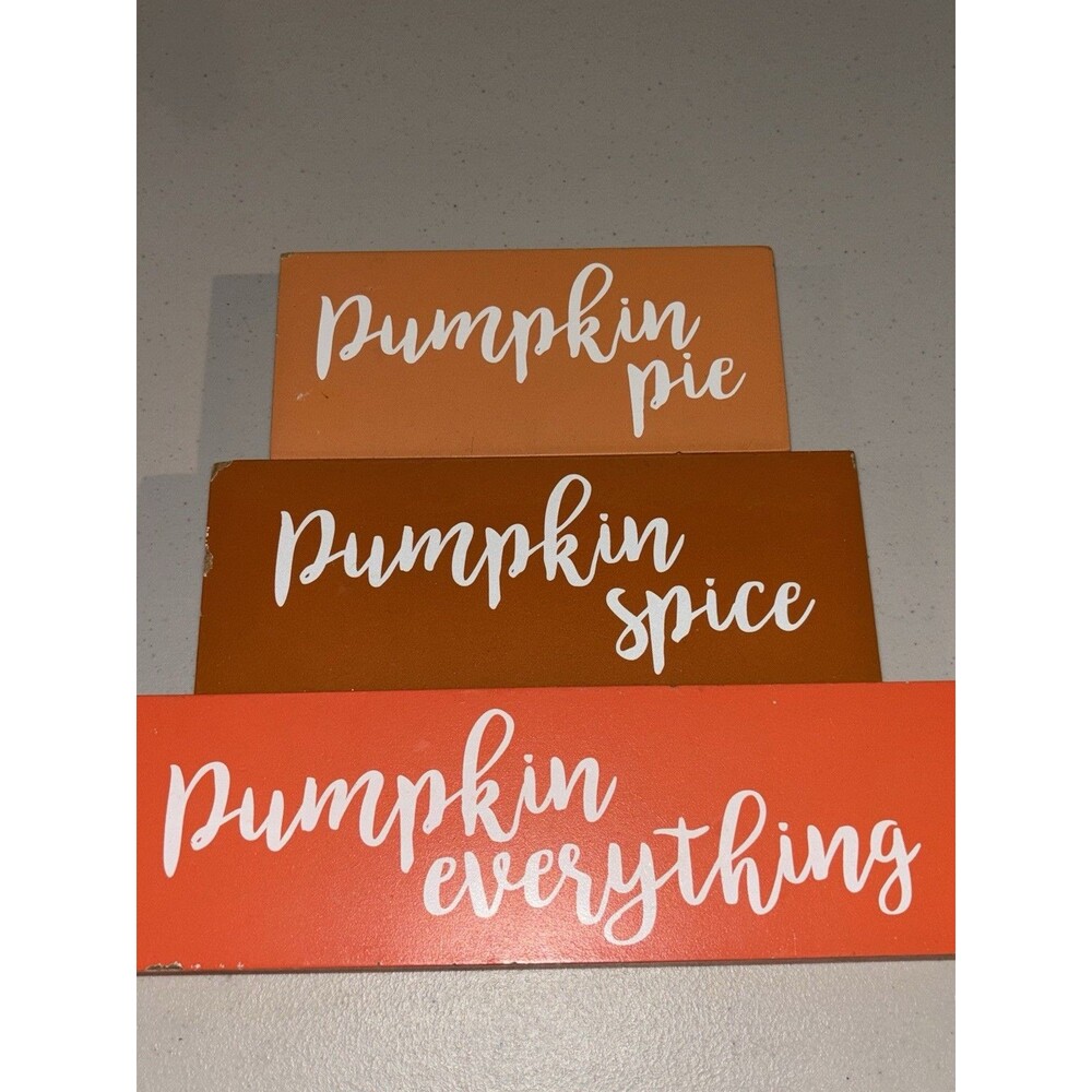 Pumpkin Fall Block Table Sitter Sign Pumpkin Spice